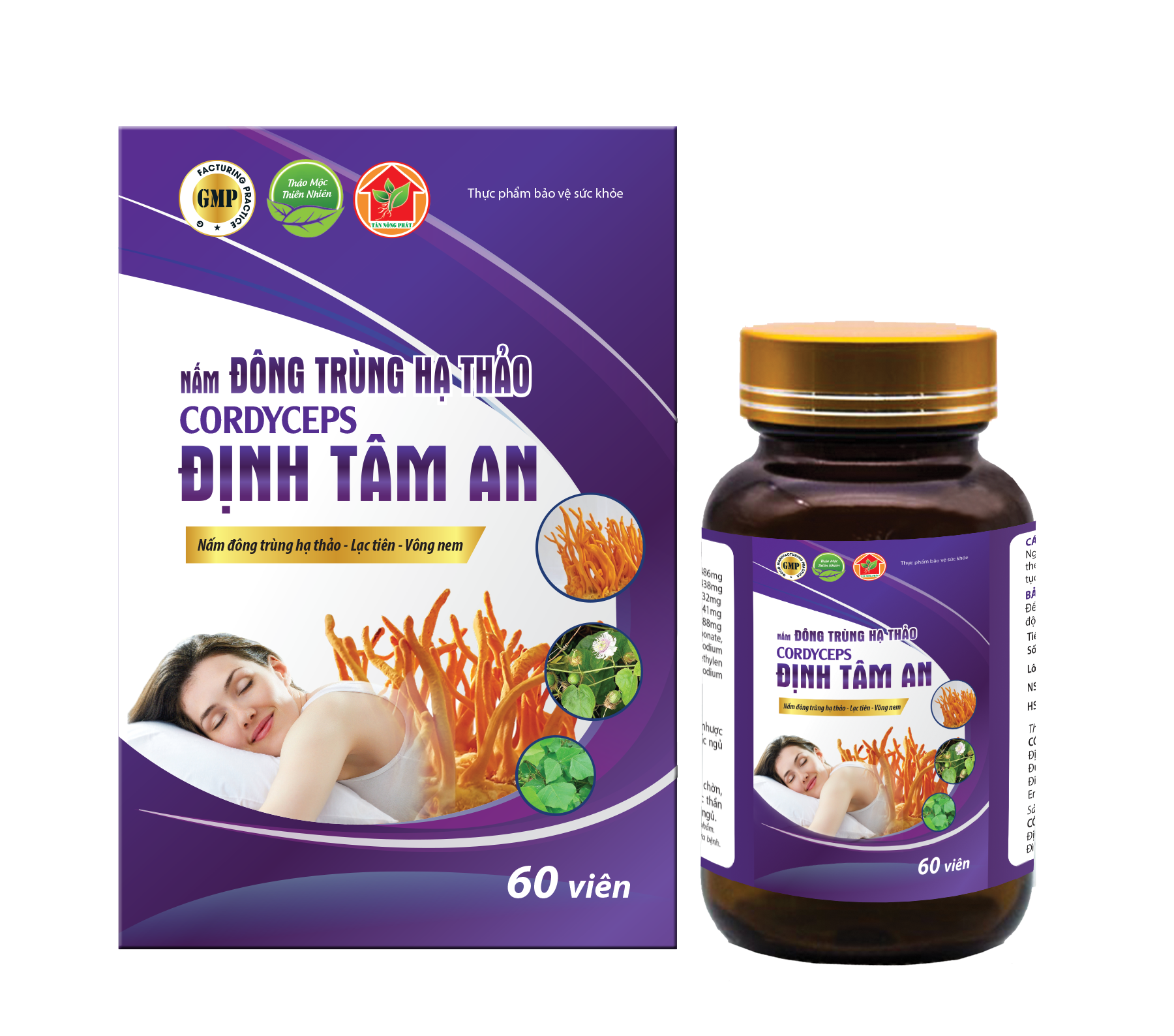 TPBVSK NẤM ĐÔNG TRÙNG HẠ THẢO CORDYCEPS ĐỊNH TÂM AN